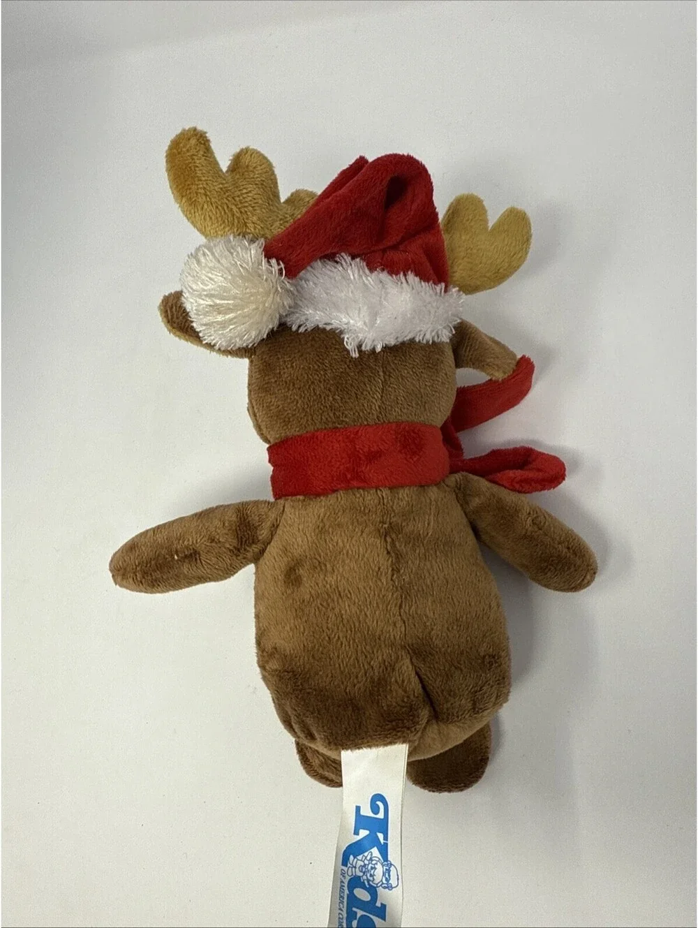 Brown Moose With Santa Hat Plush Stuffed Animal